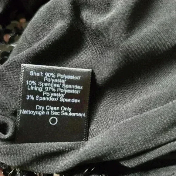 Dress the Population Black Sequined Deep V-Back Mini Dress Size Small #069 - Picture 7 of 8